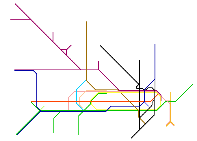 Diagram of lines in the 1930s